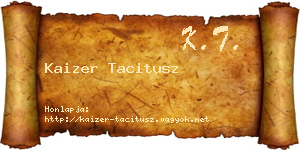 Kaizer Tacitusz névjegykártya